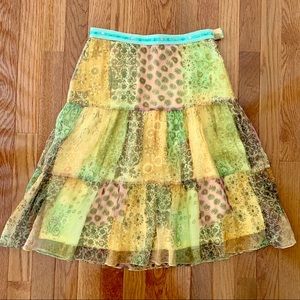 Gauzy Layered Skirt With Sequined Band